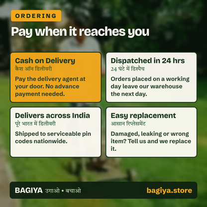 Cash on delivery, dispatched in 24 hours, delivers across India